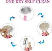 Perros y gatos cepillo auto-limpieza peine cepillo de depilación peine para gatos anti pelo cepillo para mascotas masaje, depilación (Rosa y blanco) - details 2