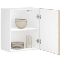 vidaXL Armarios pared para cocina 2 uds Porto madera ingeniería blanca en color Blanco/Roble Sonoma/Gris hormigón y más | almacenamiento funcional diseño moderno para baño dormitorio sala - details 6