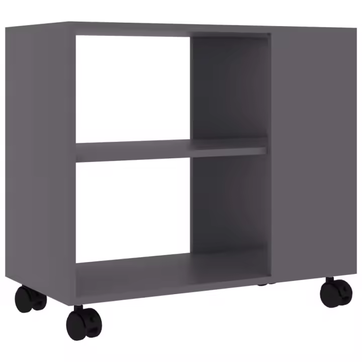 VidaXL Mesa auxiliar Thina 2 compartimentos con ruedas 55x70x35 cm - 1