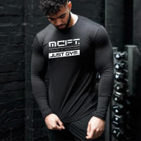 Camiseta De Algodón Para Hombres Con Manga Larga Para Fitness Running Y Entrenamiento En El Gimnasio Transpirable Para Otoño E Invierno - details 1