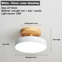 Lámpara De Techo Industrial Nórdica Para Entrada Sala De Estar Comedor Dormitorio Estudio Baño Luz Redonda De Madera Moderna - details 10