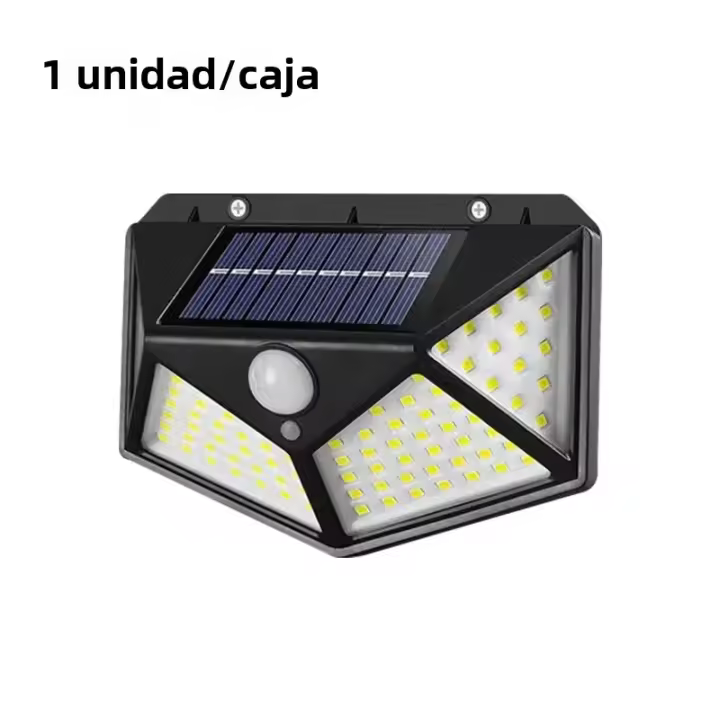 Lámpara De Pared Solar 100LED Impermeable Con Sensor De Movimiento Para Jardín Y Aceras Iluminación Solar Decorativa Para Vallas - 1