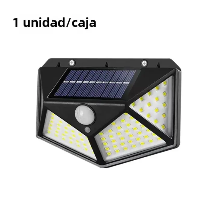 Lámpara De Pared Solar 100LED Impermeable Con Sensor De Movimiento Para Jardín Y Aceras Iluminación Solar Decorativa Para Vallas - 1