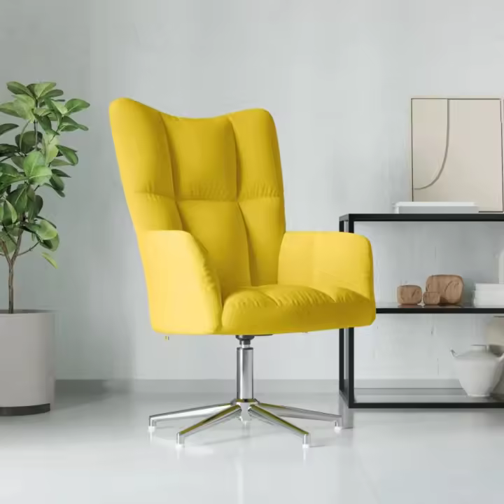 vidaXL Sillón de relax de terciopelo amarillo mostaza - 1