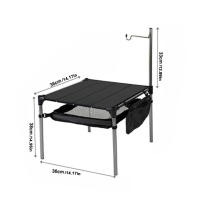 Mesa De Camping De Aleación De Aluminio Plegable Ultraligera Con Organizador De Almacenamiento Grande Y Palo De Luz Para Playa Y Carro De Transporte - details 9