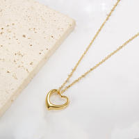 Collar De Corazón De Amor En Color Oro Vacío De Acero Inoxidable Para Mujeres Collar De Moda Para Bodas Y Fiestas Regalo Para Niñas - details 3