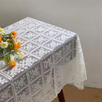 Mantel De Lantejuelas Bordadas Antiguas De Color Sólido Elegante Con Diseño De Flores Rectangular 100% Poliéster Para Uso En Hogar Fiesta Boda Y Banquete - details 13