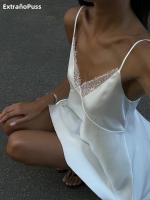 Vestido Y2K De Mujer Con Cuello V Y Sin Mangas Elegante Patchwork De Malla De Seda Sexy Para Fiesta De Cumpleaños Y Baile De Promotores Verano 2024 - details 15