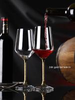 Vaso De Vino De Cristal Dorado Tapa Roja Vaso De Alta Balla Creativo Personalizado Hogar Lujo Alto Nivel Origen China Continental - details 1