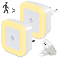 Lámpara Nocturna LED Inalámbrica Con Sensor De Movimiento EU UK Plug-in Auto Dusk to Dawn Sensor Eficiente Energéticamente Para Niños Hogar Forma Rectangular Fuente De Luz LED - details 1