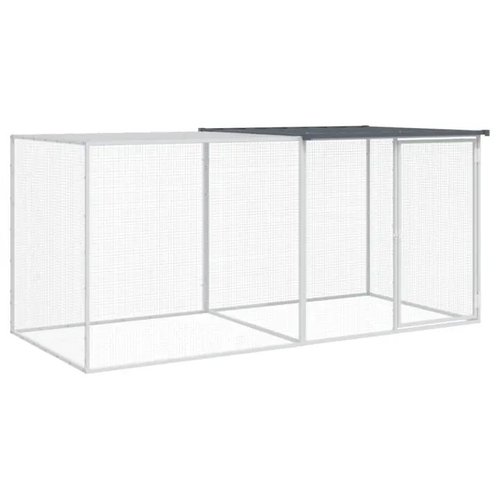 vidaXL Gallinero con Techo Jaula de Gallinas Caseta Acero Galvanizado Color Antracita,  Gris claro, y mas - 1