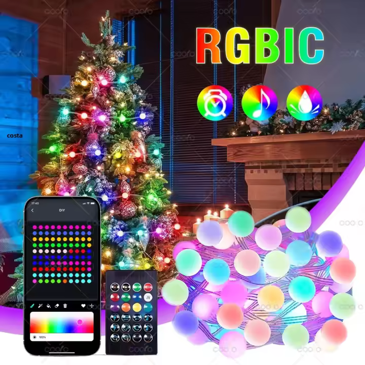 Luz De Fairy LED RGB IC Smart String DIY Programable WS2812B USB Garland Decoración Para Exterior Navidad Luces De Globos Fairy - 1