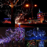 Luces De Hiedra LED Solares Impermeables 10M-100M Con Panel Solar Grande Para Exterior Decoración De Jardín Navidad Color Blanco Cálido Y Multicolor - details 8