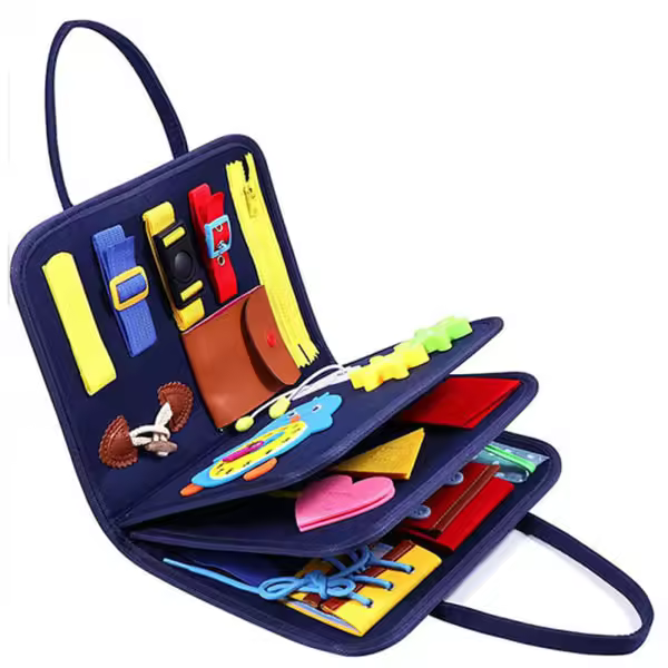 Tablero ocupado para niños pequeños, 3 capas, tablero de actividades de 1 año, juguete Montessori, bebé de 1, 2, 3, 4 años, niña, niño, aprender habilidades básicas - 1