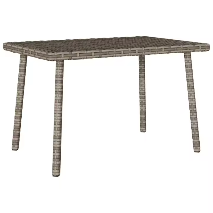 vidaXL Mesa centro jardín rectangular 60x40x37 cm ratán sintético en color Gris/Negro/Gris claro y más | estructura resistente ideal para salón dormitorio o estudio - 1