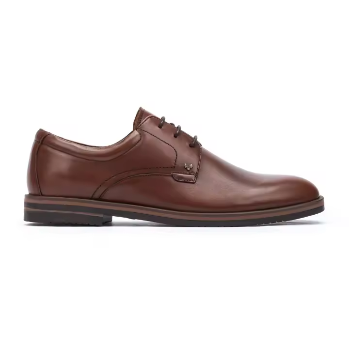 Martinelli Douglas 1604-2727C zapato para hombre en piel color cuero, cierre de cordones, plantilla acolchada y extraíble, cuello acolchado, piso de caucho ligero y flexible. - 1