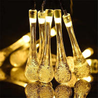 Luces De Cadena Solar De Gotas De Agua Impermeables Para Decoración Al Aire Libre Guirnalda De Hadas Para Navidad Boda Fiesta Jardín - details 8
