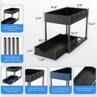 Organizador De Baño Y Cocina Con Dos Cajones Deslizantes Y Ganchos Estante De Almacenamiento Multifuncional Para Fregadero - details 7