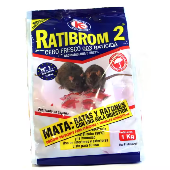 RATICIDA CEBO FRESCO RATIBROM 1 KG CONTRA RATAS Y RATONES - 1