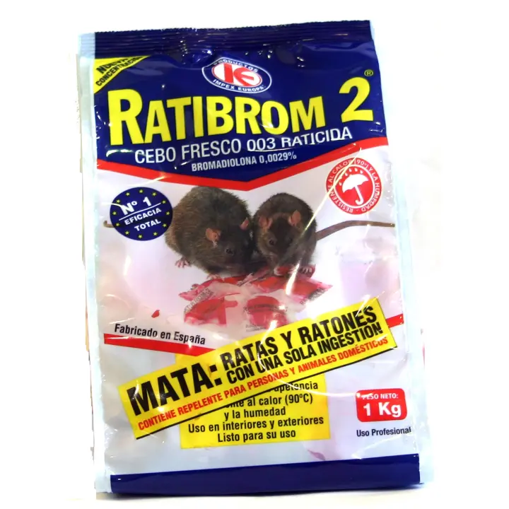 RATICIDA CEBO FRESCO RATIBROM 1 KG CONTRA RATAS Y RATONES - 1