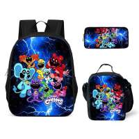 Set De Tres Piezas Buzo Antigua Con Estampado De Gato Cartoon Cuerda De Hombro Curvada Ajustable Bolsa Mensajera De Malla De Alta Capacidad Impermeable - details 8