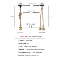 Lámpara Colgante Vintage Edison E27 De Cuerda De Lino Retro Estilo Industrial Para Decoración De Loft Y Hogar Fuente De Luz Halógena - details 0