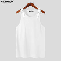 Chaleco De Cuero Para Hombre Ajustado Y Cómodo Casual Color Sólido Tamaño S-5XL INCERUN Top 2023 O-Neck Sin Capucha - details 5