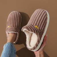 Pantuflas De Invierno Unisex Color Sólido Conciso Suaves No Especiales Calor Fluffy Mule Slides Para Hombres Y Mujeres Casuales Algodón Zapatos Antideslizantes Interiores - details 15