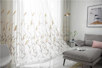 Cortina De Encaje De Trigo Bordado Estilo Pastoral Para Sala De Estar Dormitorio Estudio Adecuada Para Niños Máquina Lavable Blanco - details 11
