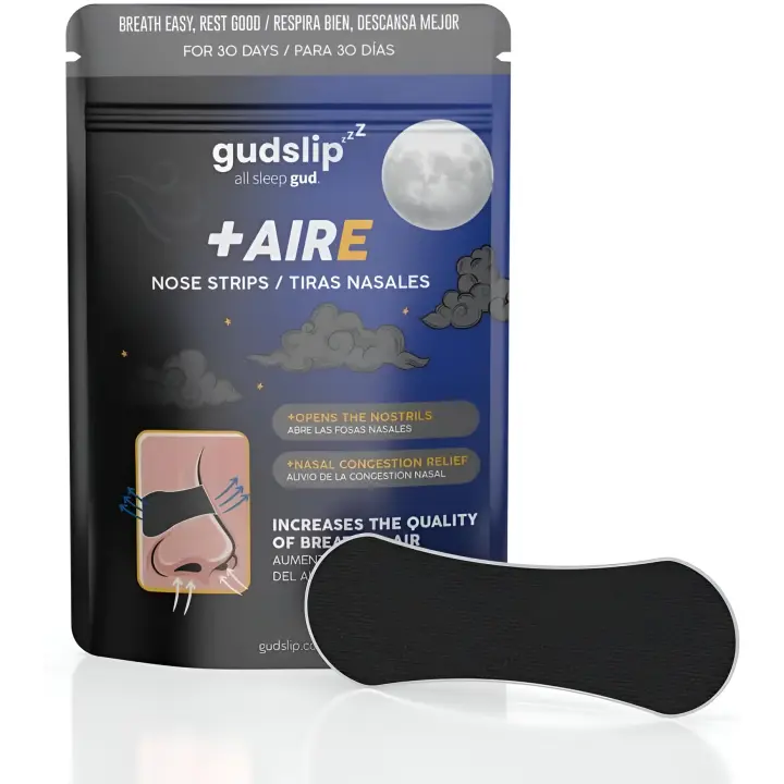 Tiras Nasales Gudslip® – Suministro de 30 Días para Mejorar la Respiración, Reducir Ronquidos y Aliviar Congestión – Cómodas y Efectivas para un Sueño Reparador y Saludable. ¡Disfruta de Noches Tranquilas y Días Plenos! - 1