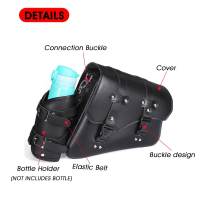 Bolsas De Silla Para Motocicleta De Cuero PU Con Portabotellas Impermeable Universal Para Cruiser Custom Cafe Racer Equipaje - details 2