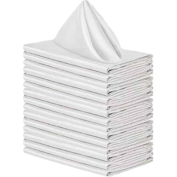 Servilletas del paño 12PCs, pulgadas de las servilletas de tabla del satén, paño reutilizable de las servilletas para casarse - 1