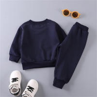 Conjunto De Dos Piezas Para Bebés Con Capucha Bordada De Oso De Poliéster De Manga Larga Para Primavera Y Otoño Ropa Infantil Casual - details 1