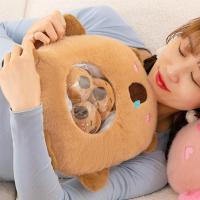 Juguete de peluche, muñeca marrón suave, lindo juguete de peluche, portátil con alta elasticidad, cómodo y suave, cojín de peluche para niños - details 2