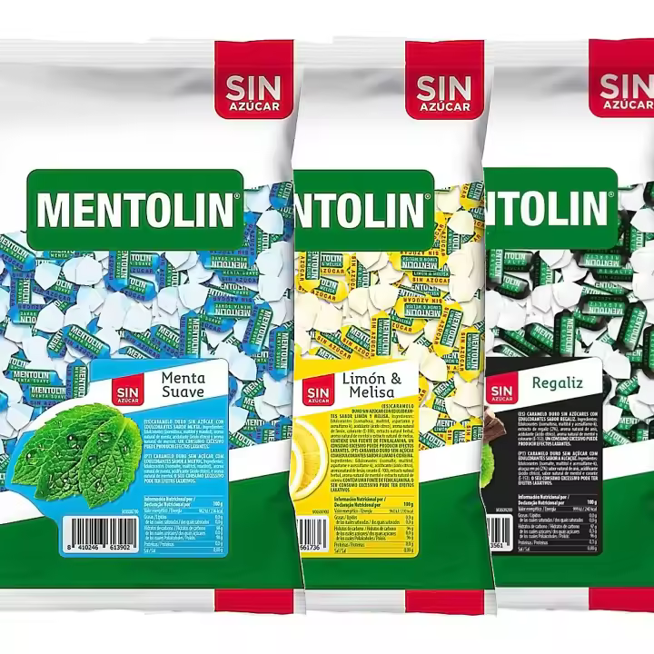 MENTOLIN PACK 3 Kg caramelos sin azúcar garganta Menta Suave & Limón Melisa & Regaliz - 1