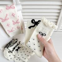 Nuevas Llegadas 2025 Calcetines De Baile Lolita Para Mujer Polka Dot 3D Con Encaje Y Volantes Transpirables 1/4 Pares Algodón Polyester Spandex - details 5