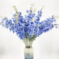 Rama De Flores Artificiales Delphinio De Seda Con 2 Cucharas Para Decoración De Hogar Boda Hotel Flor Artificial Fleur Artificielle - details 1