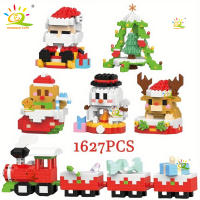 Bloques De Construcción Navideños HUIQIBAO Reindeer Santa Claus Y Casa De Nieve Con Árbol De Navidad Juguete Para Niños Regalo Compatible Con Bloques Lego - details 1