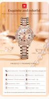 Reloj De Cuarzo Elegante Para Mujer OLEVS 9943 Con Dial De Diamantes Impermeable De Acero Inoxidable Display Romano Certificación Original - details 9
