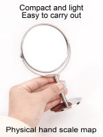 Espejo De Maquillaje Grande En Plata Con Doble Cara Espejo De Belleza Para Mesa Espejo De Cosméticos Con Aumento De Magnitud 360° Giratorio - details 2