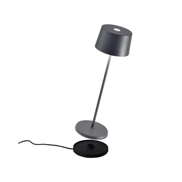 Lámpara de Mesa LED recargable y regulable gris oscuro Olivia Pro - 1
