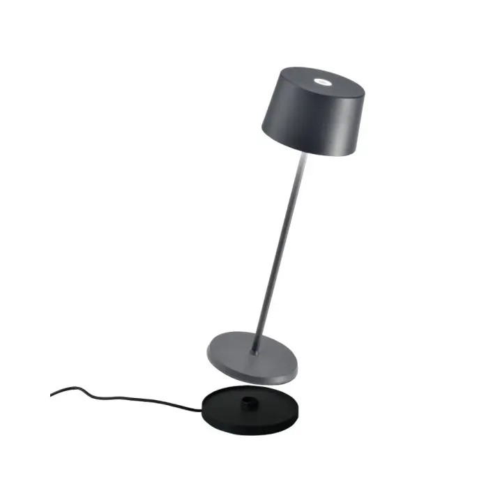 Lámpara de Mesa LED recargable y regulable gris oscuro Olivia Pro - 1