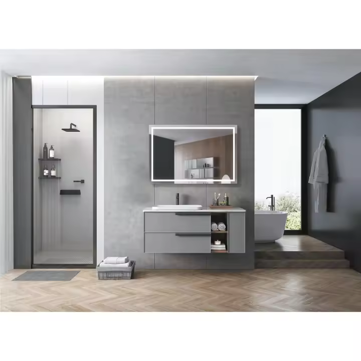 IMEX - Espejo Baño con Luz | Espejo de Baño Grande | Espejo LED con Potencia 24W | Espejo de Pared Cuadrado 60x80cm | Serie Francia | Color Cromo - 1