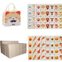 Juego De Partido De Escape Al Lado Del Mar Con 65 Bloques De Mahjong Estilo Cartoon Con Patrón De Alimentos Para Mascotas Y Bolsa Juego Interesante Para Fiestas Y Picnics - details 1