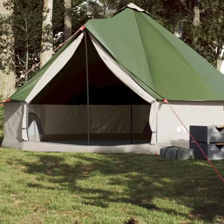 vidaXL Tienda de campaña familiar tipi 8 personas impermeable verde - 1
