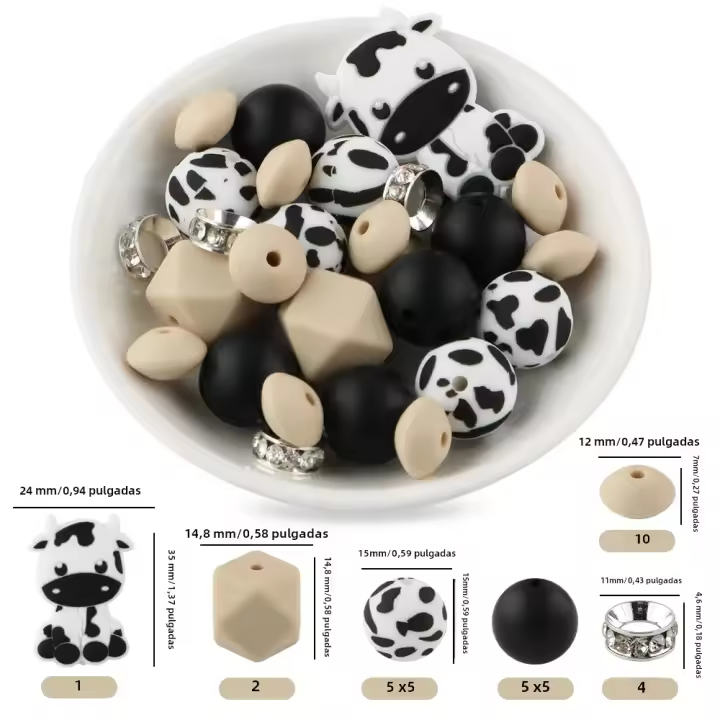Nuevos Bolas De Silicona De Vaca Yak Para Creación De Joyería Kit De Bolas Redondas Y Lentiles Para Pulseras Llaveros Collares Accesorios DIY - 1
