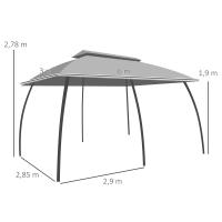 Carpa de fiesta de 3x6 m with Doble Techo y Paredes laterales, mosquitera para hasta 15 personas, metal galvanizado, Dark Gris - details 6