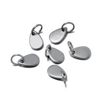 10Pcs Encantos De Acero Inoxidable Con Anillo De Salto Tag De Perro Corazón Redondo Ovalos Blancos Para Fabricación De Joyas DIY - details 2
