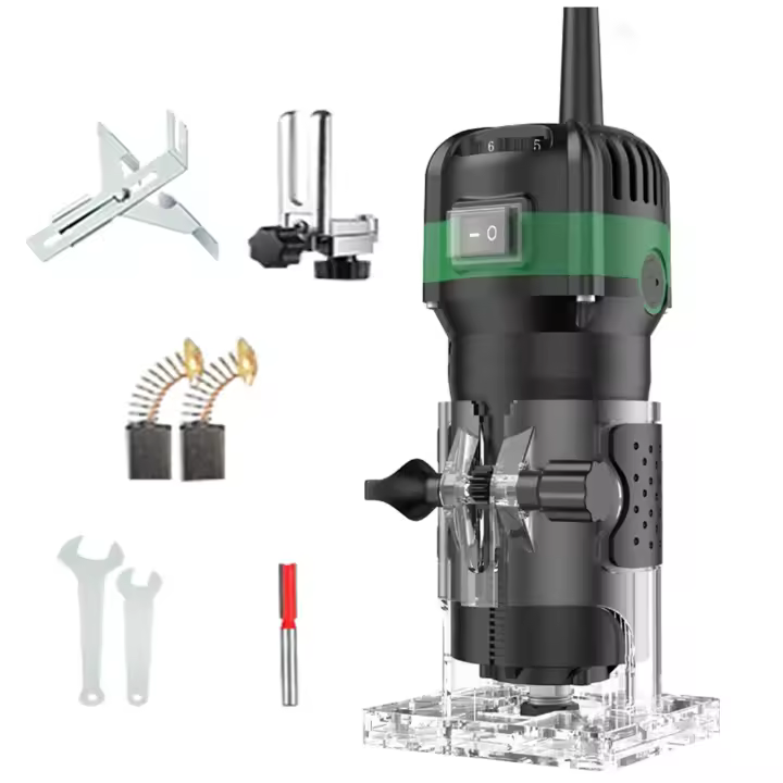 800W Enrutador de Madera eléctrico de 6 velocidades ajustable 33000RPM Trimmer Eléctrico Carpintería Grabado Ranurado Recorte Máquina de tallado Hogar DIY Herramientas Eléctricas - 1