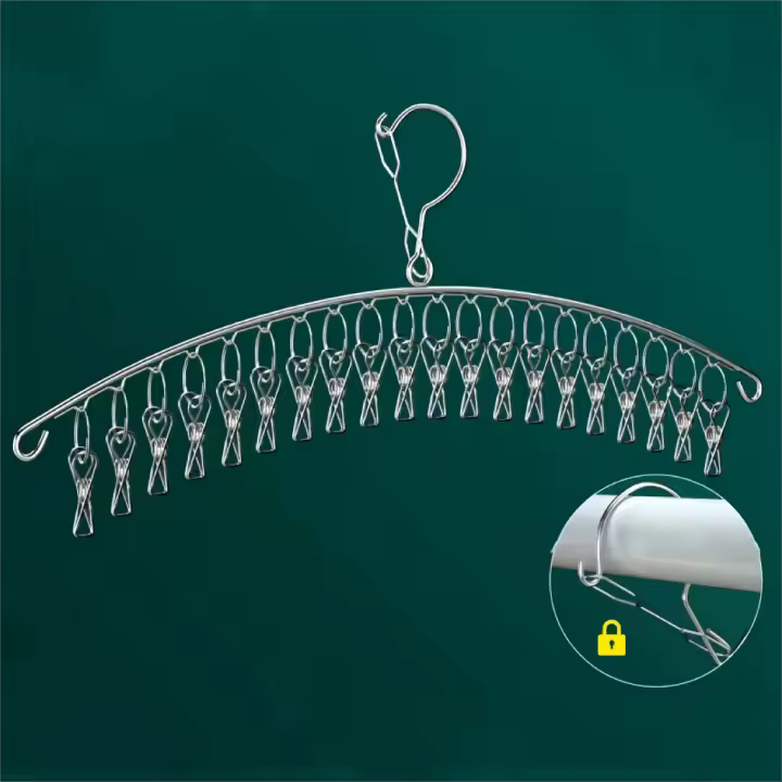  Clips Para Secado De Ropa En Acero Inoxidable Pack De 10/20 Soportes Para Ropa Resistentes Al Viento Clips De Lavandería Para Calcetines Y Ropa - 1